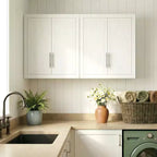 Dovelina 26H x 22W Armoire de rangement blanche moderne, armoire à pharmacie bleue, armoire murale de salle de bain pour salle de bain, buanderie, cuisine