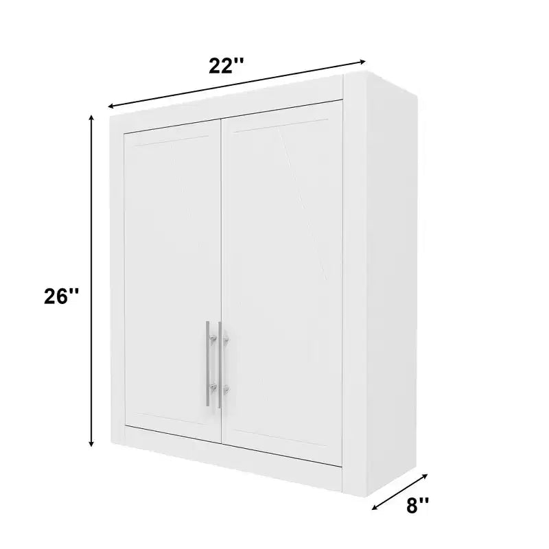 Dovelina 26H x 22W Armoire de rangement blanche moderne, armoire à pharmacie bleue, armoire murale de salle de bain pour salle de bain, buanderie, cuisine