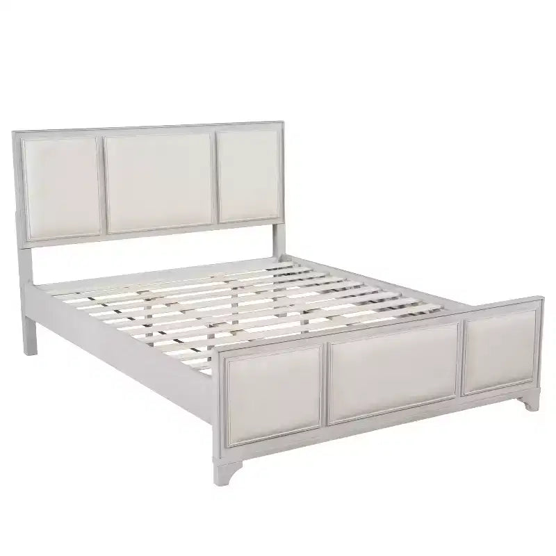 Cadre de Lit Plateforme Christopher Knight Home Madison Moderne Ferme en Bois avec Tête de Lit Rembourrée