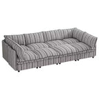 Canapé modulable en U GDFStudio Jeju 8 pièces, rembourré, avec rangement, 125''x 93, et ottoman