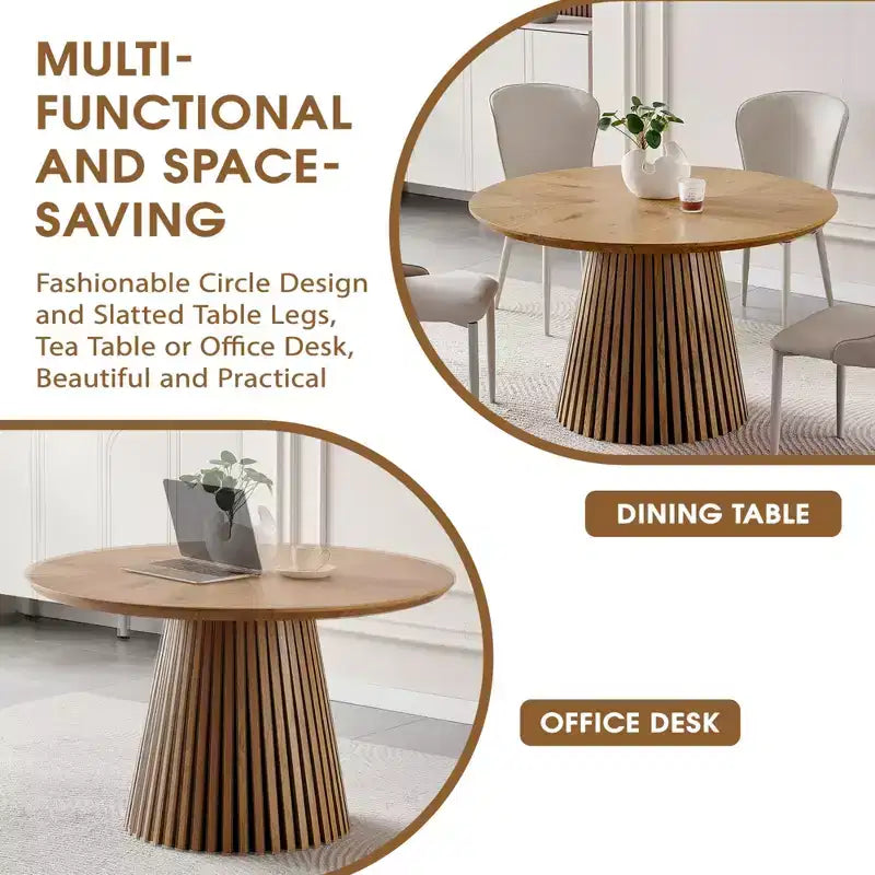 Table à manger ovale peu encombrante avec pieds à lattes pour salon