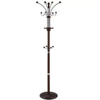 GDFStudio Lorena Modern 73 Tall Chrome and Wood Coat Rack