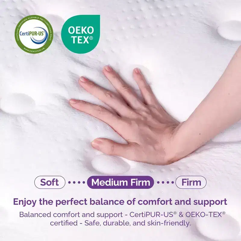 Matelas hybride à ressorts et mousse à mémoire de forme Sersper 12 Pillow Top - Compatible avec les lits plateformes, les sommiers tapissiers ou les lits à lattes