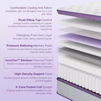 Matelas hybride à ressorts et mousse à mémoire de forme Sersper 12 Pillow Top - Compatible avec les lits plateformes, les sommiers tapissiers ou les lits à lattes