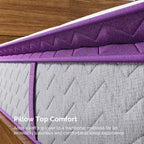 Matelas hybride à ressorts et mousse à mémoire de forme Sersper 12 Pillow Top - Compatible avec les lits plateformes, les sommiers tapissiers ou les lits à lattes