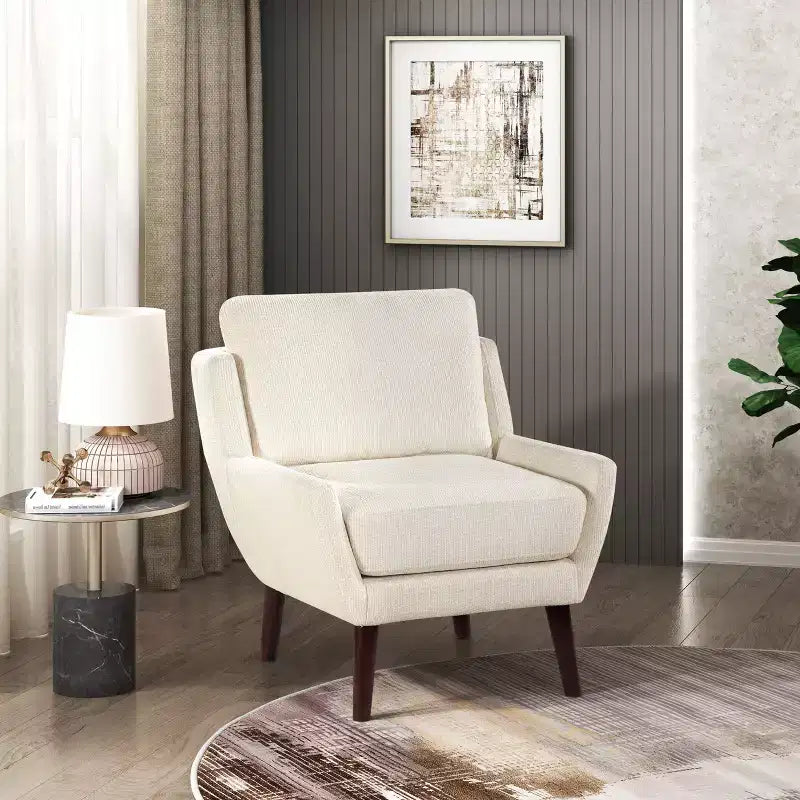 Chaise d'appoint contemporaine rembourrée en chenille Harper de GDFStudio