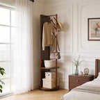 GDFStudio Emeka – Miroir moderne pleine longueur de 69 po avec pied pivotant, porte-manteau et miroir