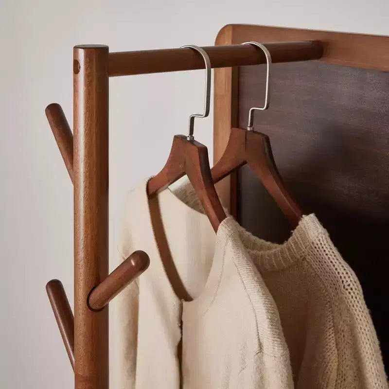 GDFStudio Emeka – Miroir moderne pleine longueur de 69 po avec pied pivotant, porte-manteau et miroir