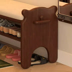 Banc GDFStudio Sue moderne en similicuir et hévéa avec porte-chaussures