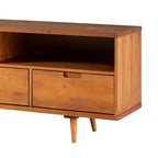 Meuble TV Mid-Century Modern à 3 tiroirs pour téléviseurs jusqu'à 65 po