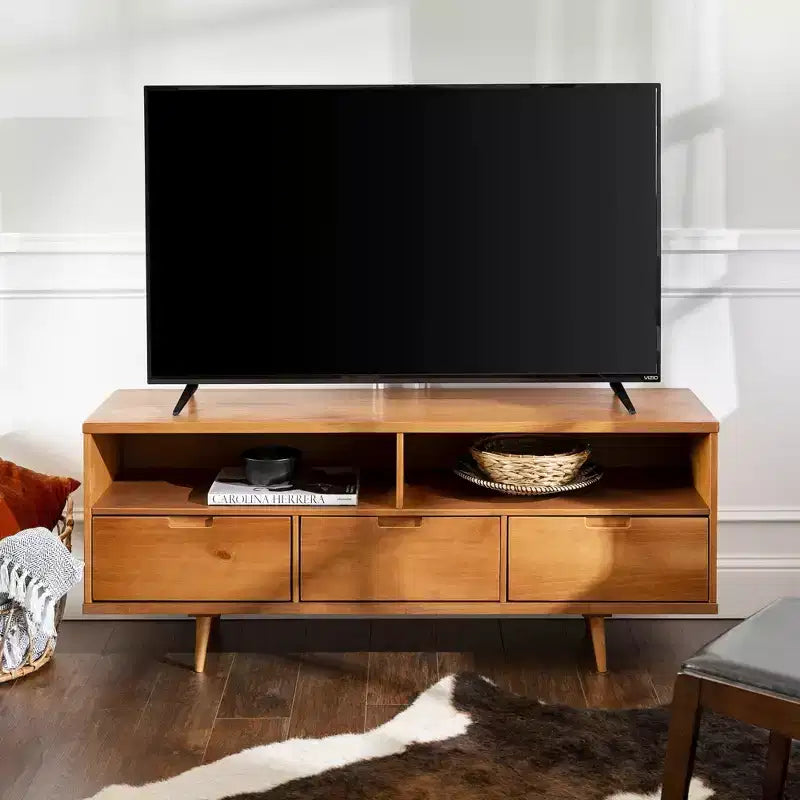 Mid-Century Modern 3 Drawer TV Stand for TVs up to 65