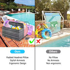 Rangement flottant pour piscine extérieure avec roues, panier organisateur de piscine en rotin PE imperméable, bac de rangement roulant pour patio, chariot de rangement de piscine en osier durable