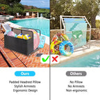 Rangement flottant pour piscine extérieure avec roues, panier organisateur de piscine en rotin PE imperméable, bac de rangement roulant pour patio, chariot de rangement de piscine en osier durable