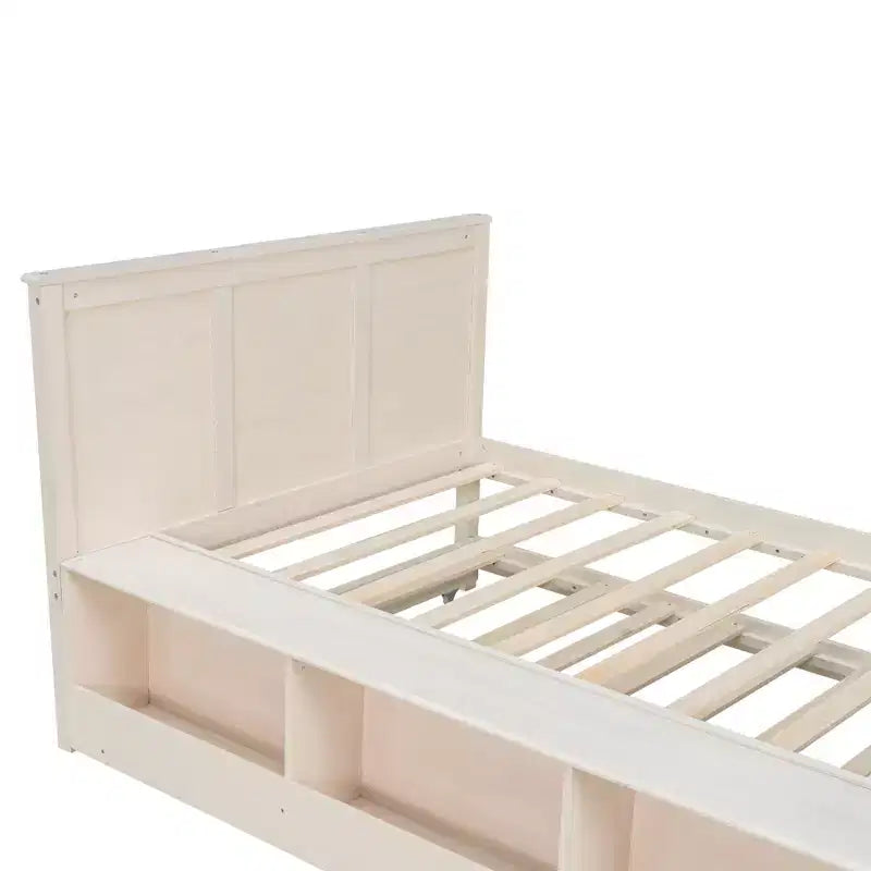 Cadre de lit plateforme en bois double/complet avec lit gigogne et armoire de rangement pour chambre, salon - ModernLuxe