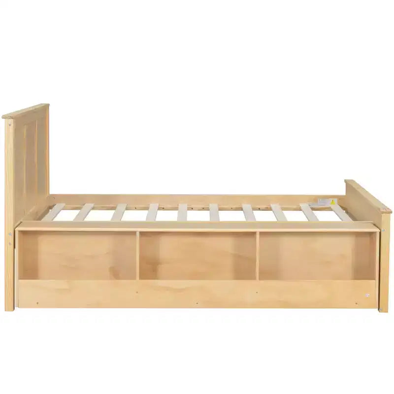 Cadre de lit plateforme en bois double/complet avec lit gigogne et armoire de rangement pour chambre, salon - ModernLuxe
