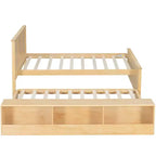 Cadre de lit plateforme en bois double/complet avec lit gigogne et armoire de rangement pour chambre, salon - ModernLuxe