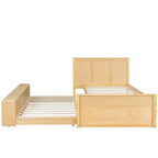 Cadre de lit plateforme en bois double/complet avec lit gigogne et armoire de rangement pour chambre, salon - ModernLuxe