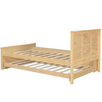Cadre de lit plateforme en bois double/complet avec lit gigogne et armoire de rangement pour chambre, salon - ModernLuxe