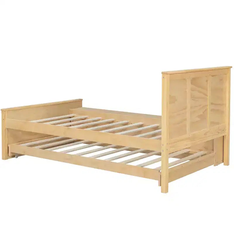 Cadre de lit plateforme en bois double/complet avec lit gigogne et armoire de rangement pour chambre, salon - ModernLuxe