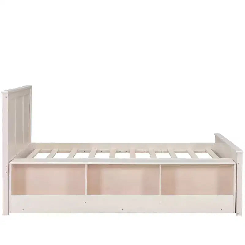 Cadre de lit plateforme en bois double/complet avec lit gigogne et armoire de rangement pour chambre, salon - ModernLuxe