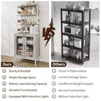 Étagère de boulanger de 170 cm avec rangement, armoire de bar à café de ferme, support à micro-ondes avec étagères réglables pour cuisine salle à manger