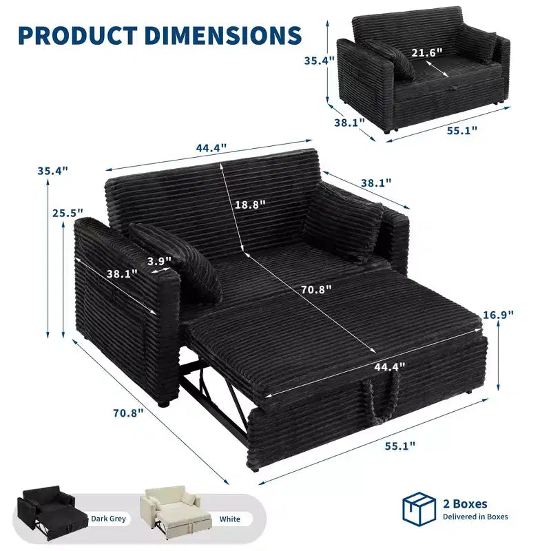 Canapé convertible 48 pouces pour salon, chambre et appartement