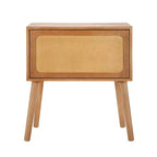 Table de chevet rotative cachée en rotin de style bohème pour chambre à coucher et salon