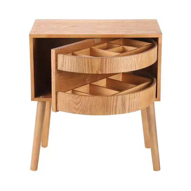 Table de chevet rotative cachée en rotin de style bohème pour chambre à coucher et salon