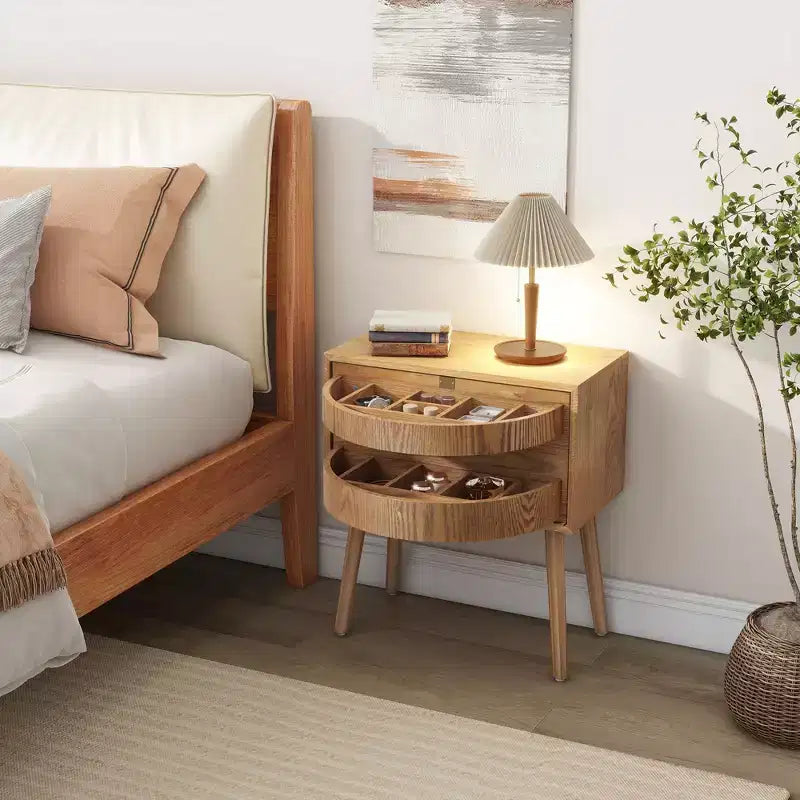 Table de chevet rotative cachée en rotin de style bohème pour chambre à coucher et salon