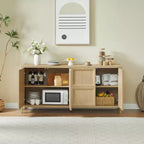 Buffet moderne Zeus & Ruta 67 avec portes Tip-On, charnières à fermeture amortie et fixation murale anti-basculement