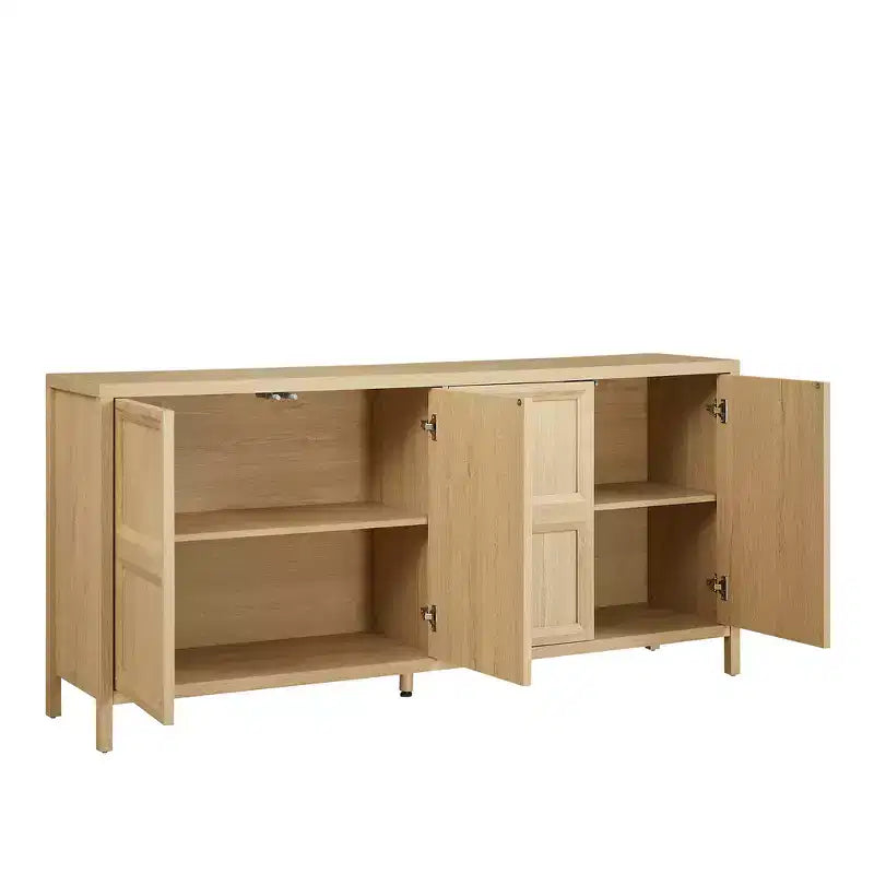 Buffet moderne Zeus & Ruta 67 avec portes Tip-On, charnières à fermeture amortie et fixation murale anti-basculement