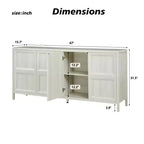 Buffet moderne Zeus & Ruta 67 avec portes Tip-On, charnières à fermeture amortie et fixation murale anti-basculement