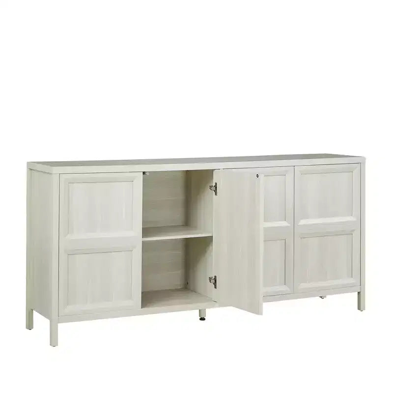 Buffet moderne Zeus & Ruta 67 avec portes Tip-On, charnières à fermeture amortie et fixation murale anti-basculement