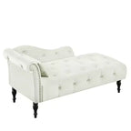 GDFStudio Aijia Moderne 61 Chaise longue en velours avec accoudoir gauche, capitonnage et 1 oreiller