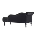 GDFStudio Aijia Moderne 61 Chaise longue en velours avec accoudoir gauche, capitonnage et 1 oreiller