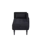 GDFStudio Aijia Moderne 61 Chaise longue en velours avec accoudoir gauche, capitonnage et 1 oreiller