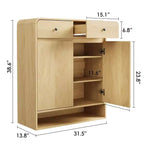 Meuble à chaussures étroit avec 2 tiroirs et 2 portes pour entrée et petits espaces