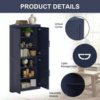 Meuble d'angle Dovelina avec étagères réglables, buffet, meuble à vin, meuble de cuisine et de salle à manger avec portes en bois - 31H x 31L, 36H x 31L