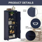 Meuble d'angle Dovelina avec étagères réglables, buffet, meuble à vin, meuble de cuisine et de salle à manger avec portes en bois - 31H x 31L, 36H x 31L