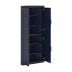 Meuble d'angle Dovelina avec étagères réglables, buffet, meuble à vin, meuble de cuisine et de salle à manger avec portes en bois - 31H x 31L, 36H x 31L