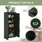 Meuble d'angle Dovelina avec étagères réglables, buffet, meuble à vin, meuble de cuisine et de salle à manger avec portes en bois - 31H x 31L, 36H x 31L