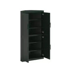 Meuble d'angle Dovelina avec étagères réglables, buffet, meuble à vin, meuble de cuisine et de salle à manger avec portes en bois - 31H x 31L, 36H x 31L