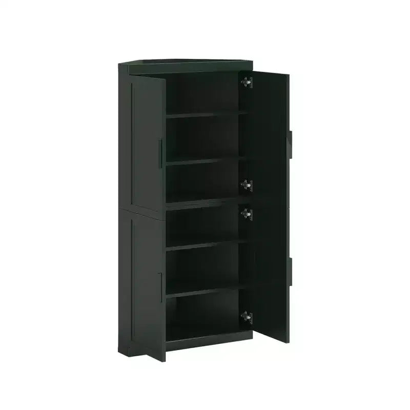 Meuble d'angle Dovelina avec étagères réglables, buffet, meuble à vin, meuble de cuisine et de salle à manger avec portes en bois - 31H x 31L, 36H x 31L