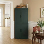 Meuble d'angle Dovelina avec étagères réglables, buffet, meuble à vin, meuble de cuisine et de salle à manger avec portes en bois - 31H x 31L, 36H x 31L