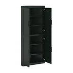 Meuble d'angle Dovelina avec étagères réglables, buffet, meuble à vin, meuble de cuisine et de salle à manger avec portes en bois - 31H x 31L, 36H x 31L