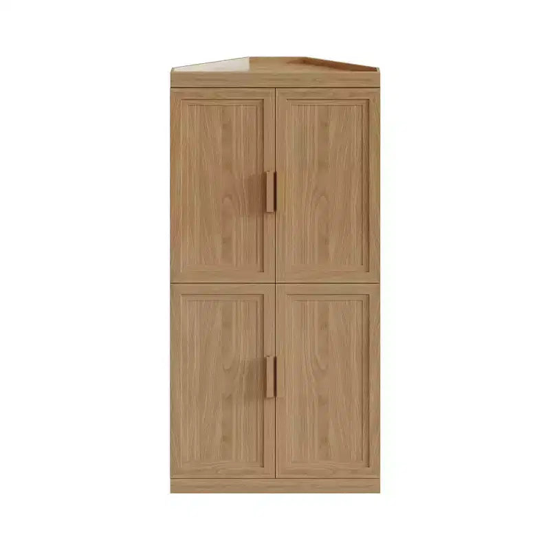 Meuble d'angle Dovelina avec étagères réglables, buffet, meuble à vin, meuble de cuisine et de salle à manger avec portes en bois - 31H x 31L, 36H x 31L