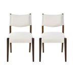 GDFStudio Benson Chaises de salle à manger modernes rembourrées en bois d'hévéa (Lot de 2)