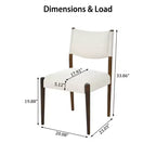 GDFStudio Benson Chaises de salle à manger modernes rembourrées en bois d'hévéa (Lot de 2)