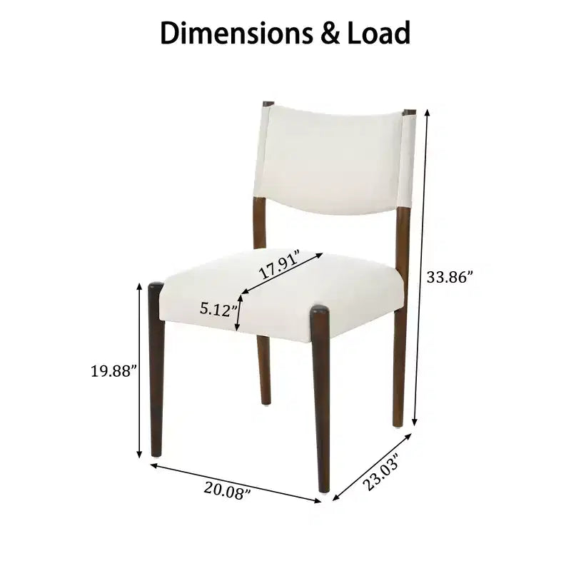 GDFStudio Benson Chaises de salle à manger modernes rembourrées en bois d'hévéa (Lot de 2)