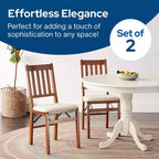 Chaises pliantes en bois Stackmore Arts and Craft avec sièges rembourrés, couleur bois de fruitiers, lot de 2
